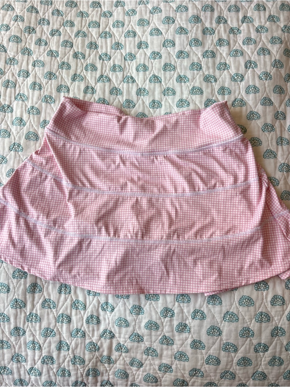 Altar'd State Pink Gingham Circle Skirt